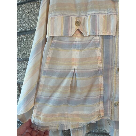 BDG Urban Outfitters Striped Pastel Button-Up Cropped Shirt L - Picture 4 of 11